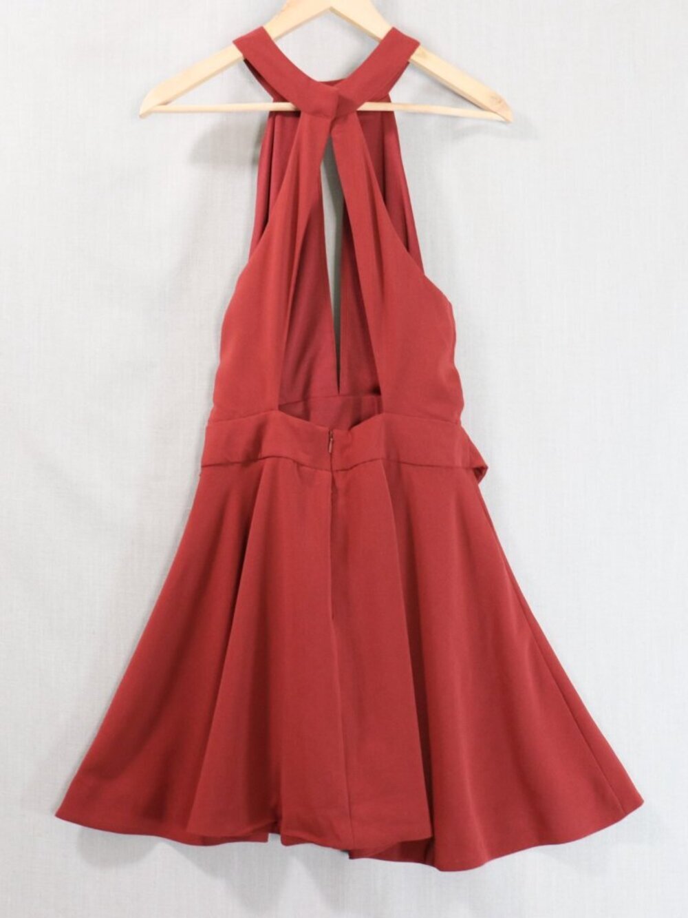 LuLu's Cross Your Heart Wine Red Skater Dress XL Burgundy Fit & Flare Mini - Picture 8 of 14